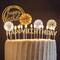 12PCS Birthday Cake Decoration Set – Gold Candles, Confetti & Cupcake Toppers